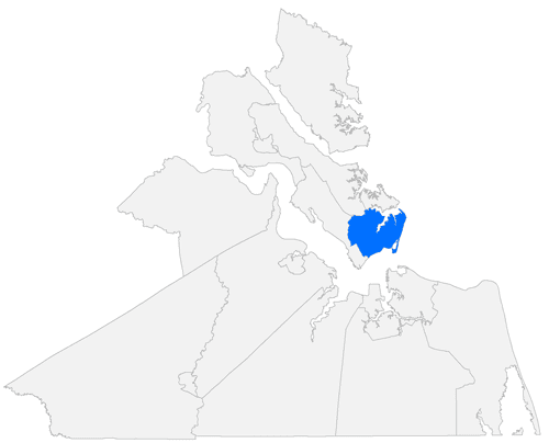 Map Showing the Location of Hampton